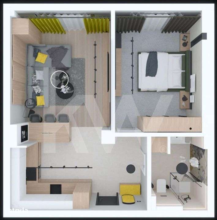 Apartament 2 camere cu balcon mare si compartimentare excelenta, 52,95 - Imagine principală: 1/10