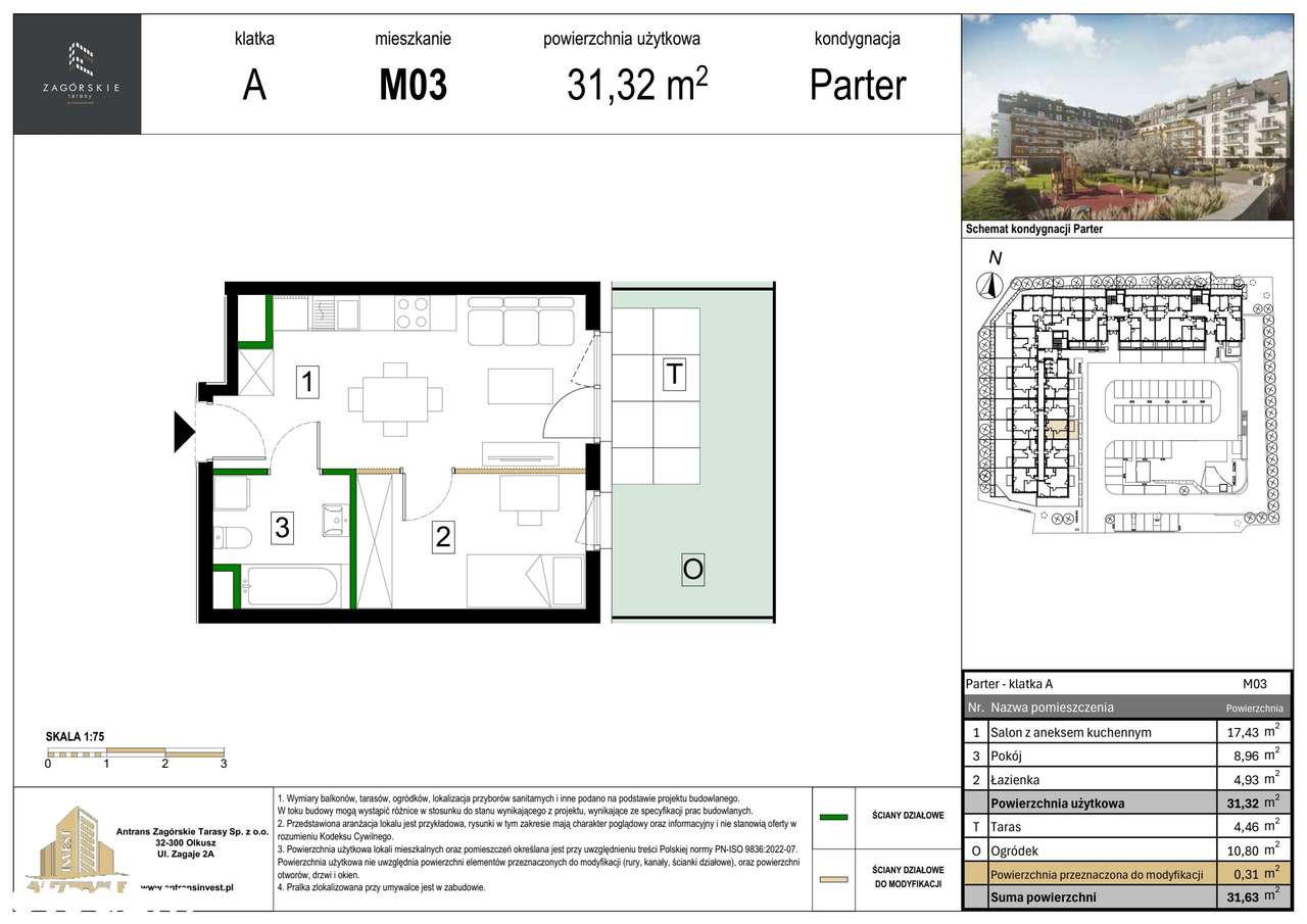 2-pokojowe mieszkanie 31m2 + ogródek Bez Prowizji - Pełny obrazek: 2/8