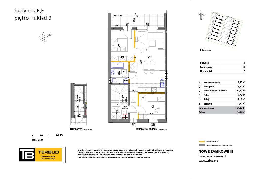 BEZCZYNSZOWE Mieszkanie 3 pokojowe 64m2-2