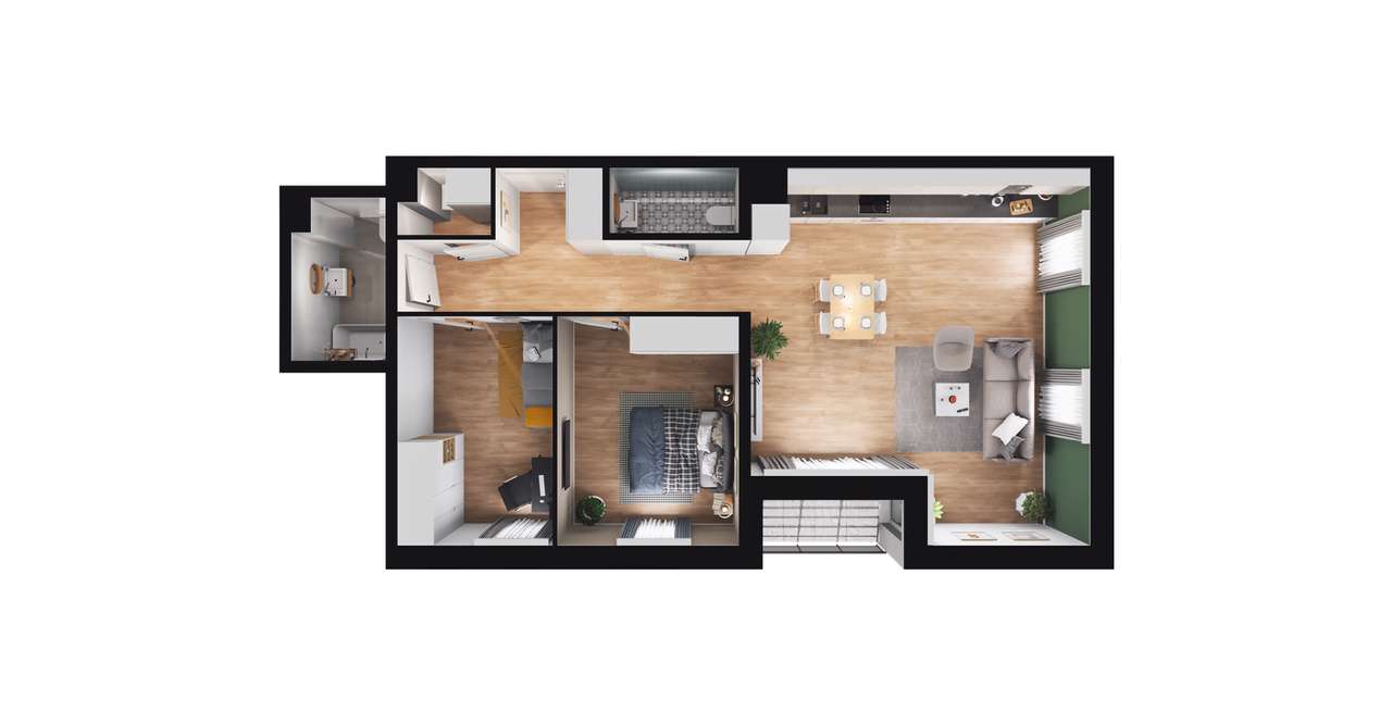 3-pokojowe mieszkanie 71m2 + loggia Bezpośrednio - Pełny obrazek: 2/8