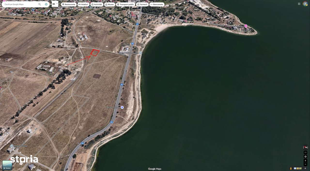 Teren Techirghiol 800mp cu vedere frontala la lac-1