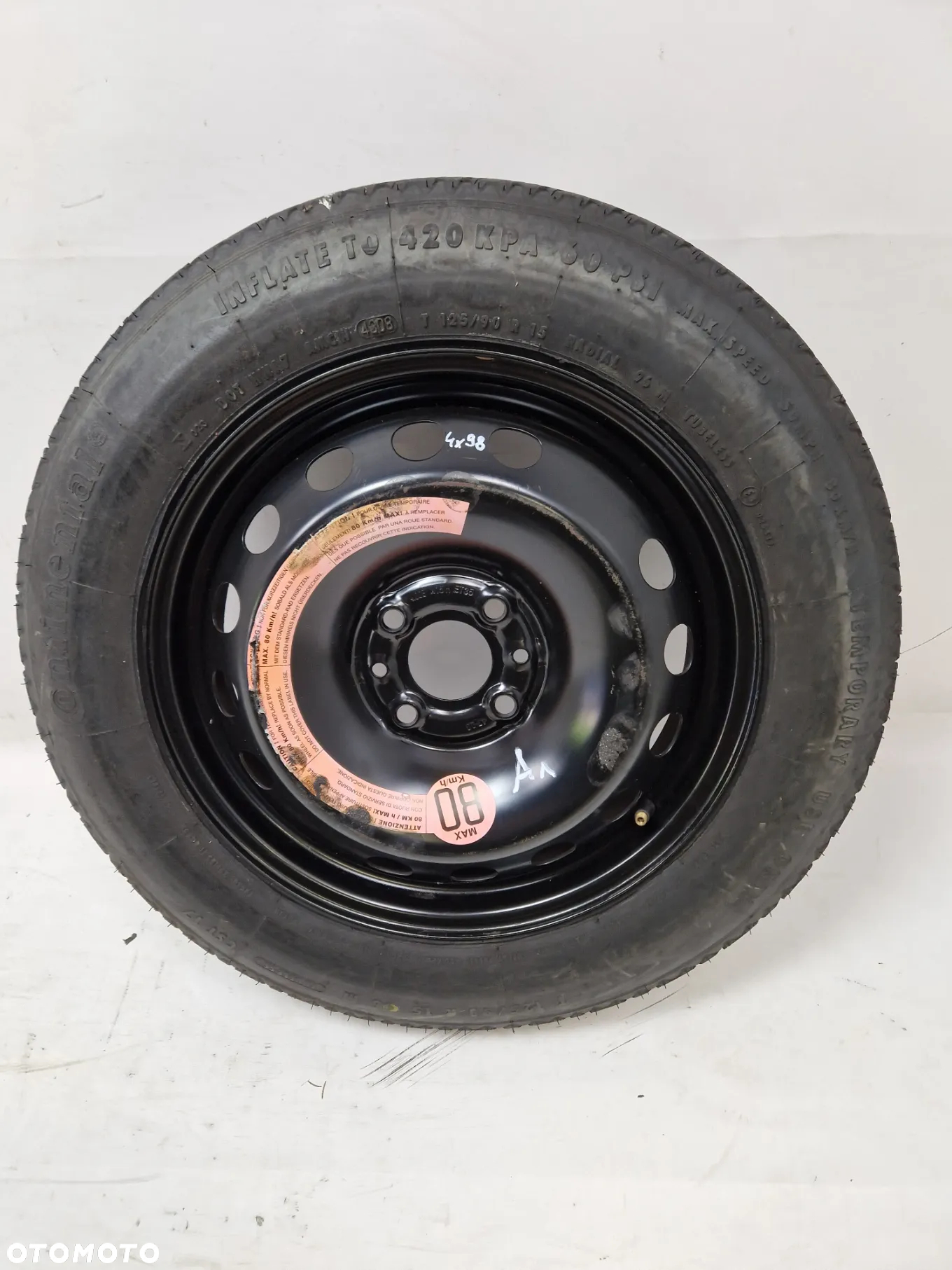 Koło zapasowe dojazdowe Fiat 500 Panda 4x98 4Jx15 ET35 125/90 R15 - 2