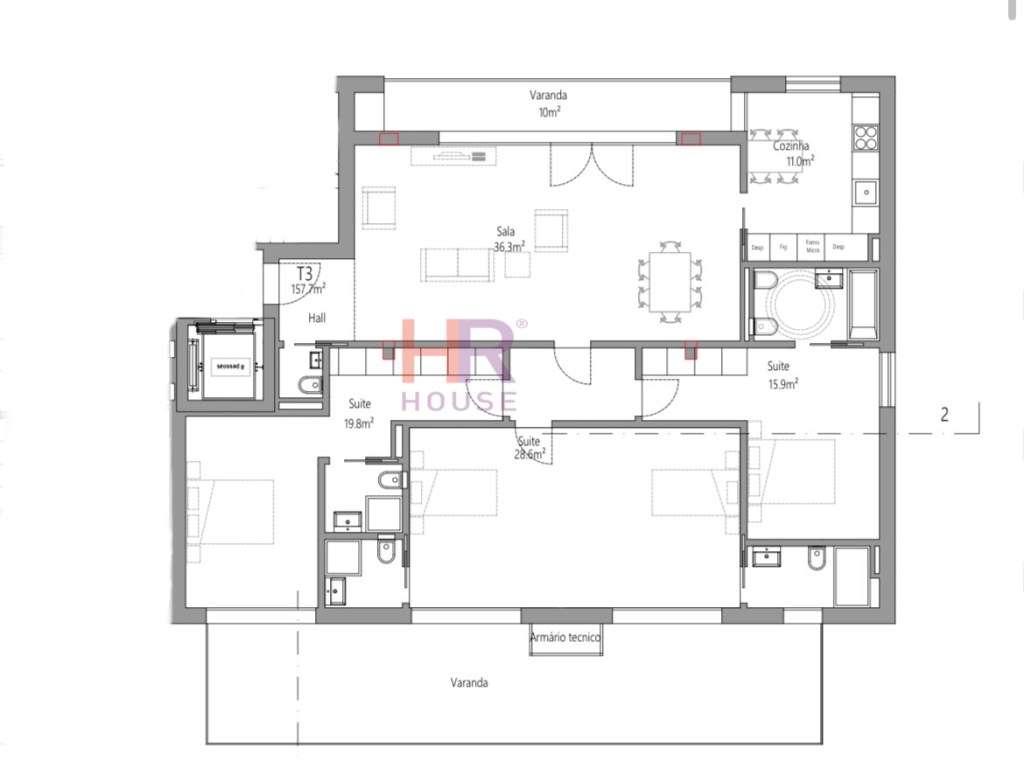 Vende-se T3 em construção com lugar de garagem. - Grande imagem: 2/6