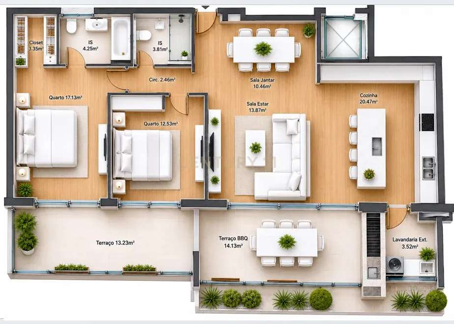 APARTAMENTO T2 NOVO DE LUXO EM FARO  PISCINA | GINÁSIO | DOMÓTICA E PA-31