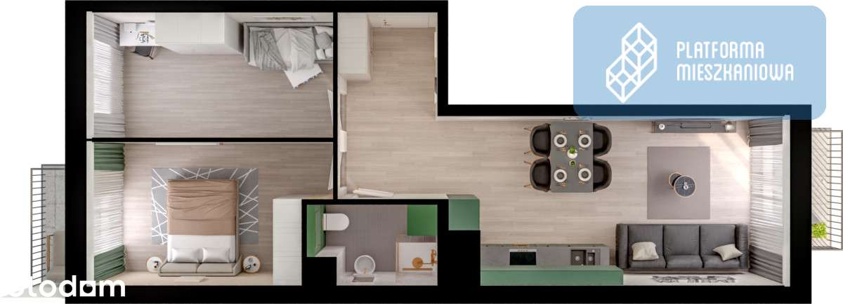 Najtańsze 3 pokoje + 2 Balkony! Okazja ! - Pełny obrazek: 5/11