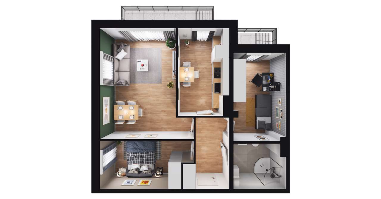 3-pokojowe mieszkanie 59m2 + balkon Bez Prowizji - Pełny obrazek: 2/6