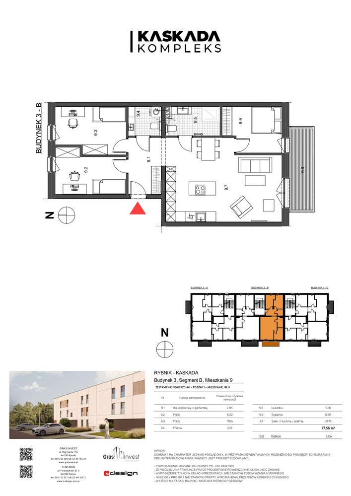 78 m², 1 piętro, balkon, 2 miejsca parkingowe – Kaskada VIII, Rybnik-15