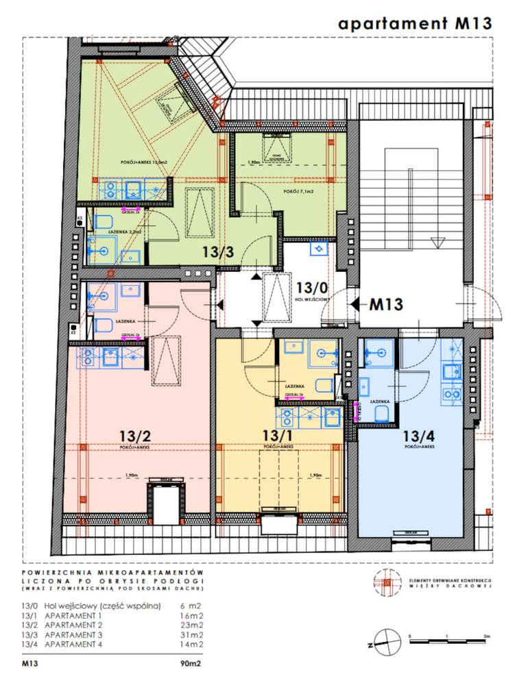 REZERWACJA! JEŻYCE - NOWA KAWALERKA  NA PODDASZU 14m2 - UL. ŻURAWIA 7 - Pełny obrazek: 2/17