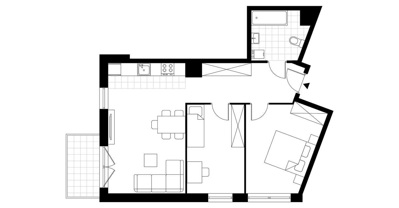 3-pokojowe mieszkanie 59m2 + balkon - Pełny obrazek: 3/8