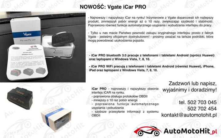 iCar PRO WiFi - nowość Interfejs diagnostyczny systemu OBDII - 2