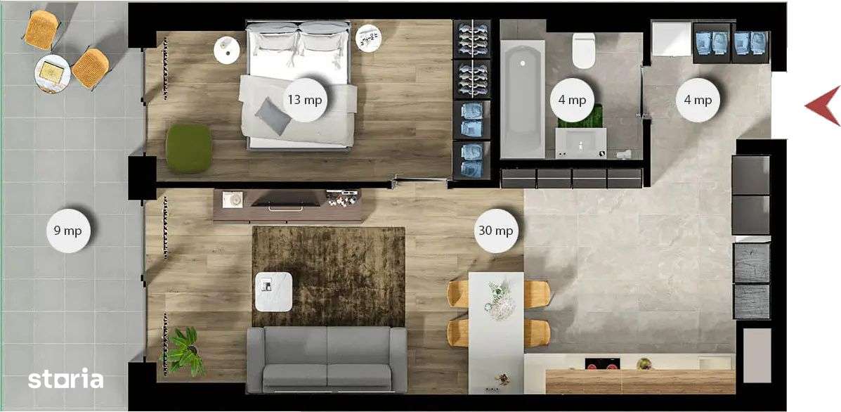 Oportunitate! Apartament 2 camere, etajul 10, zona Piata Abator - Imagine principală: 2/3