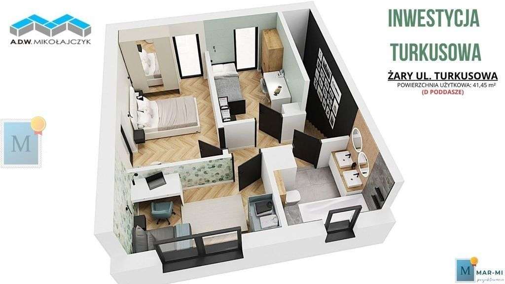 Dom-szereg,82m2 z poddaszem,4pokoje,Turkusowa-3