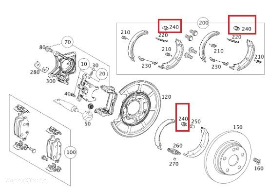 MERCEDES W207 W208 W170 Sruba regulujaca szczek OE - 3