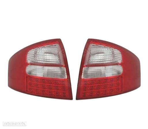 FAROLINS TRASEIROS LED PARA AUDI A6 4B 97-04 VERMELHO BRANCO - 1