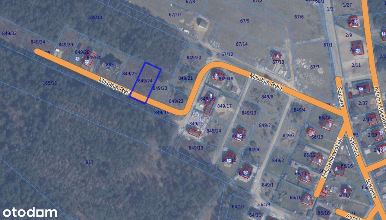 Działka Leśniewo 1062 m², przy lesie, cisza i spokój, wydane WZ-6