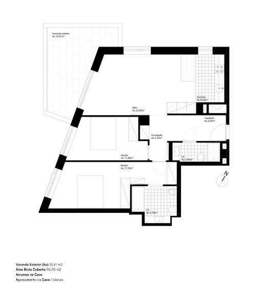 Apartamento T2 com piscina, garagem e varanda-9