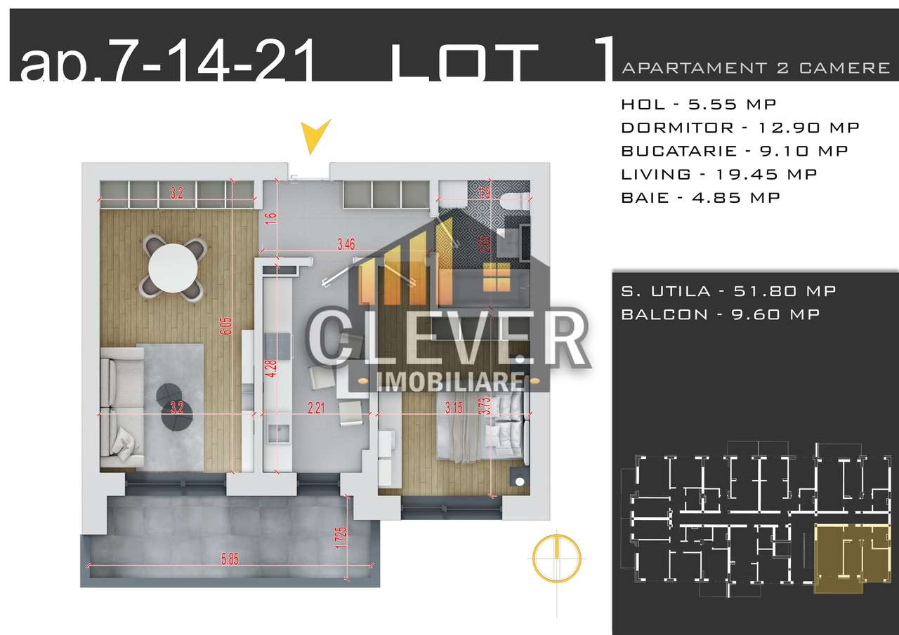 Apartament 2 camere Parcare Inclusa-Sector 3 Comision 0 - Imagine principală: 2/7