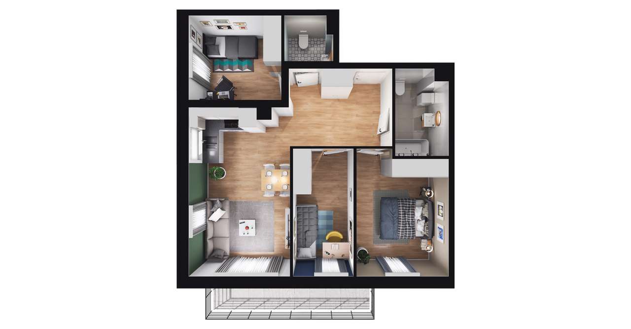 4-pokojowe mieszkanie 62m2 + balkon Bez Prowizji - Pełny obrazek: 2/8