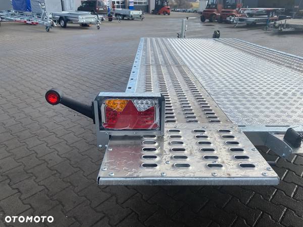 Lorries DOSTAWA! Przyczepa Laweta PLI27-4521 wym. 450x201cm Przyczepa do przewozu aut, UCHYLNA! Zintegrowane najazdy, FULL LED, 2 osie, podłoga aluminiowa DMC 2700kg - 10