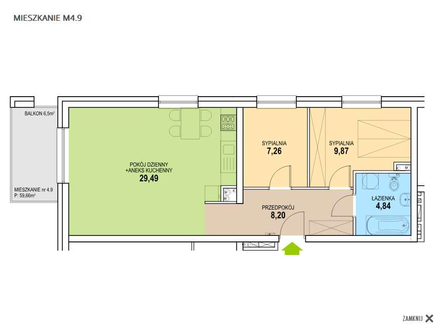 3 pokoje z dużym salonem.-0