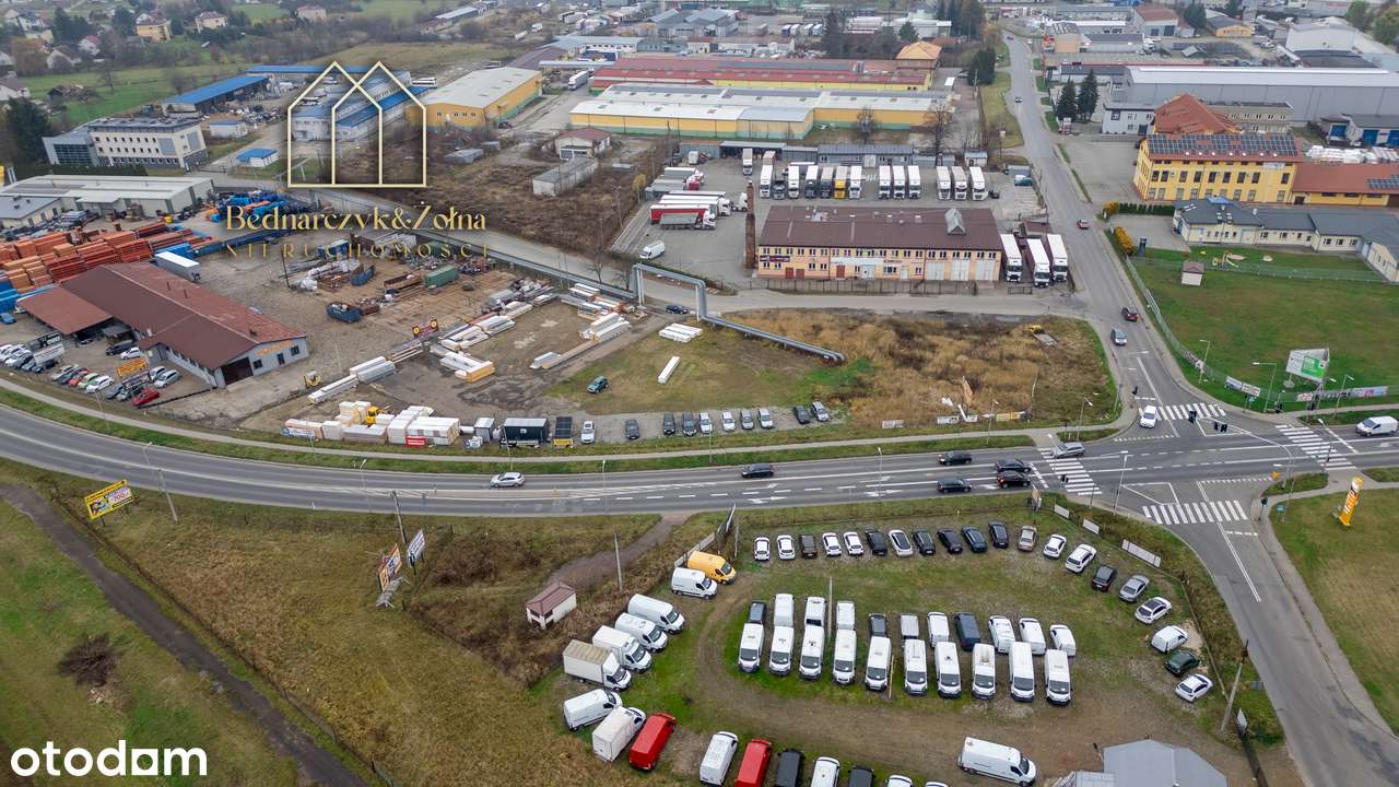 Działka inwestycyjna 0,4972 ha przy głównej trasie Jasła- MPZP PS-5