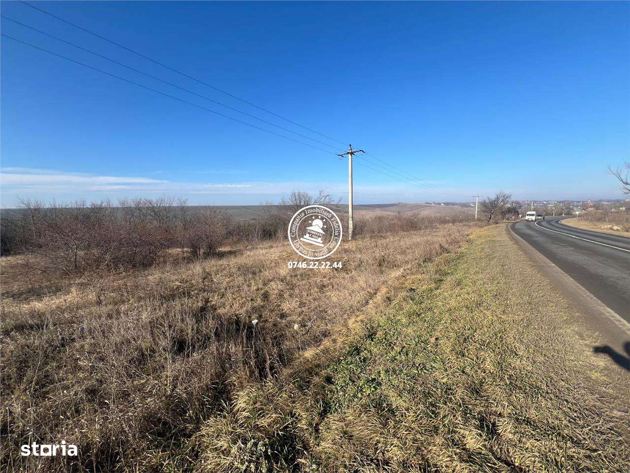 Teren  Popricani 1000 mp  extravilan la strda principala - Imagine principală: 1/4