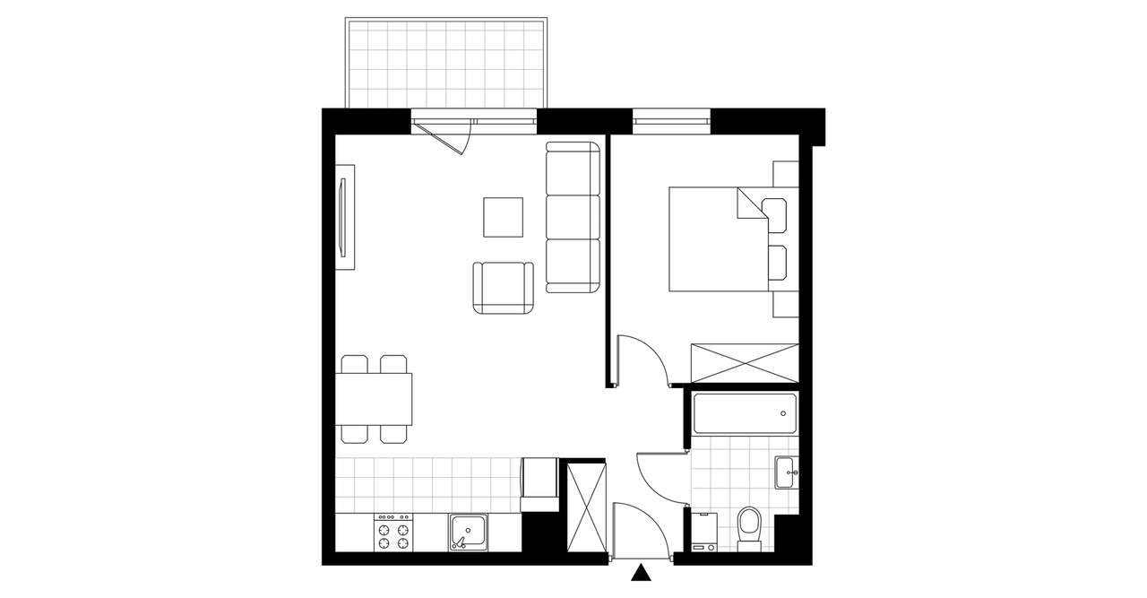 2-pokojowe mieszkanie 45m2 + balkon Bez Prowizji - Pełny obrazek: 3/8