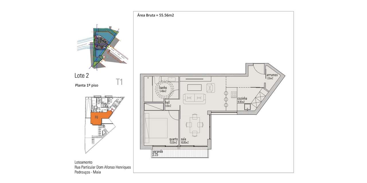 Apartamento T1 em construção no Empreendimento Campus Prestige-5