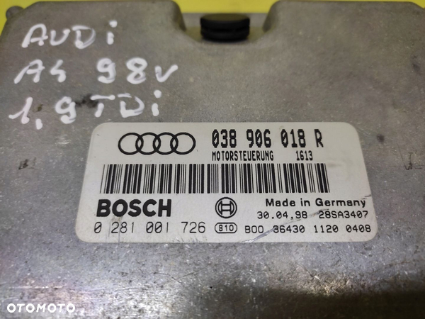 AUDI A4 1.9 TDI STEROWNIK SILNIKA 0281001726 - 3