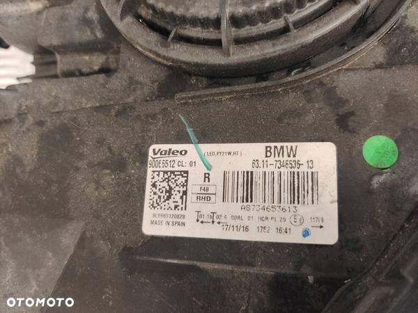 BMW F48 LAMPA PRZÓD PRAWA LEWA 7346536 7346535 UK - 8