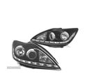 FARÓIS LED DAYLIGHT LED PARA FORD FOCUS II ANGEL EYES CCFL 02.2008 2010 BLACK PRETO - 2