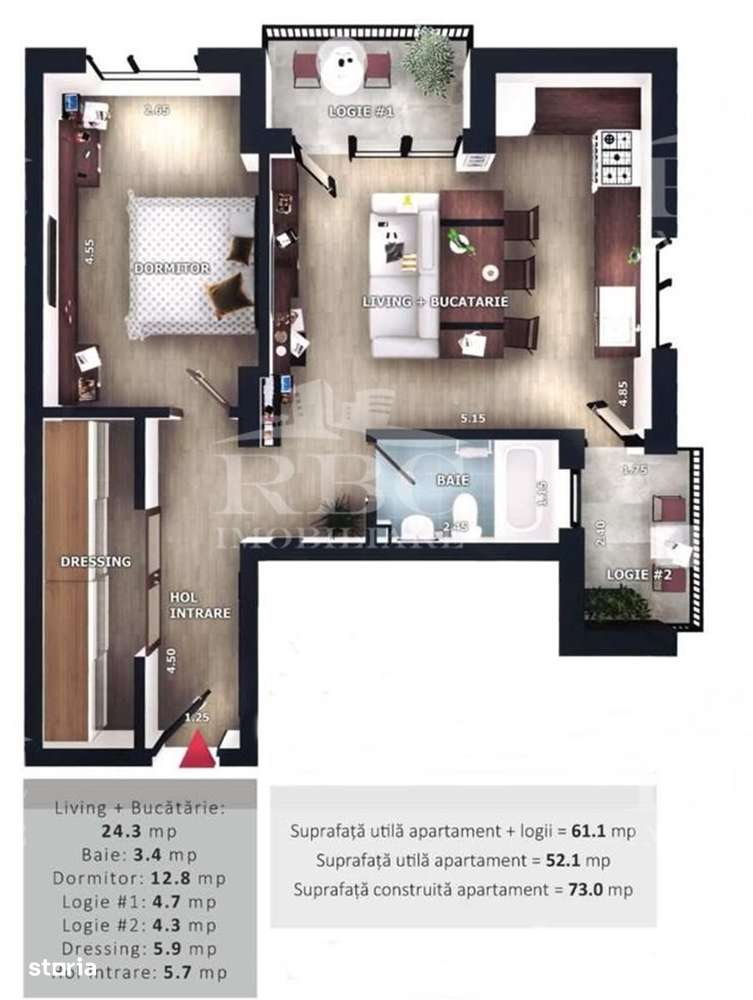 Apartamente cu 2 camere bloc nou in Floresti zona Vivo-18