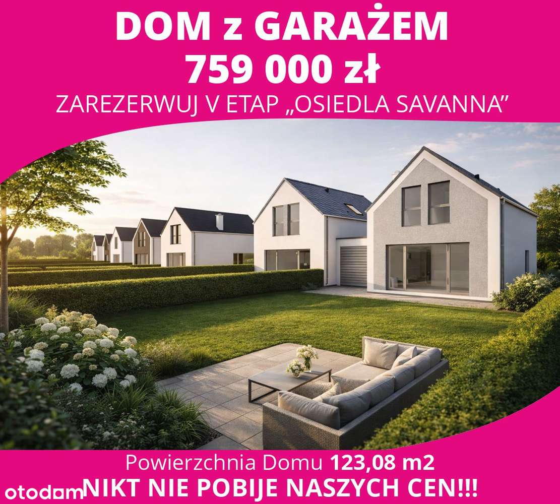 NOWOŚĆ 2026 EUROHOME Osiedle Savanna V Etap - 4 z 9 DOMÓW Z GARAŻEM!!!