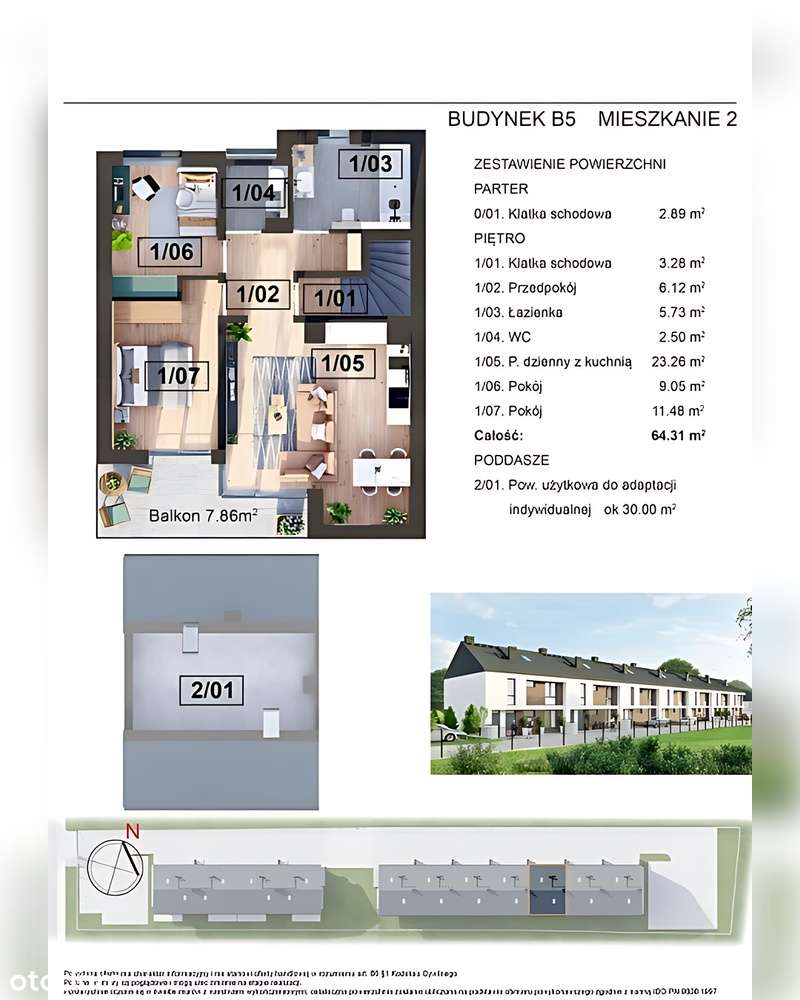 4 pokoje | 3 łazienki | Balkon | 2 miejsca postojowe | Bez PCC-4