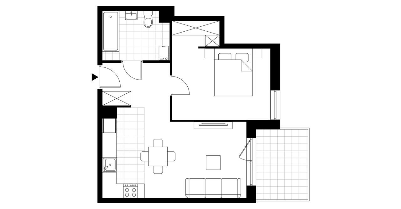 2-pokojowe mieszkanie 46m2 + balkon Bez Prowizji - Pełny obrazek: 3/8