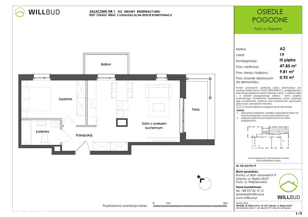 Osiedle Pogodne | mieszkanie 2-pok. | OP/A2/P3/19 - Pełny obrazek: 2/7