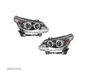 Set faruri Bmw Seria 5 (E60/E61), 06.2003-03.2007, fata, stanga+dreapta, cu optical-fiber parking light; H1+H1; electric; transparent, silver; cu motor; tuning; - 1