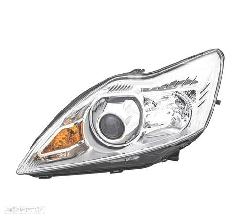 FAROL OPTICA ESQUERDA BI-XENON PARA FORD FOCUS 3 08-11 CROMADO - 1