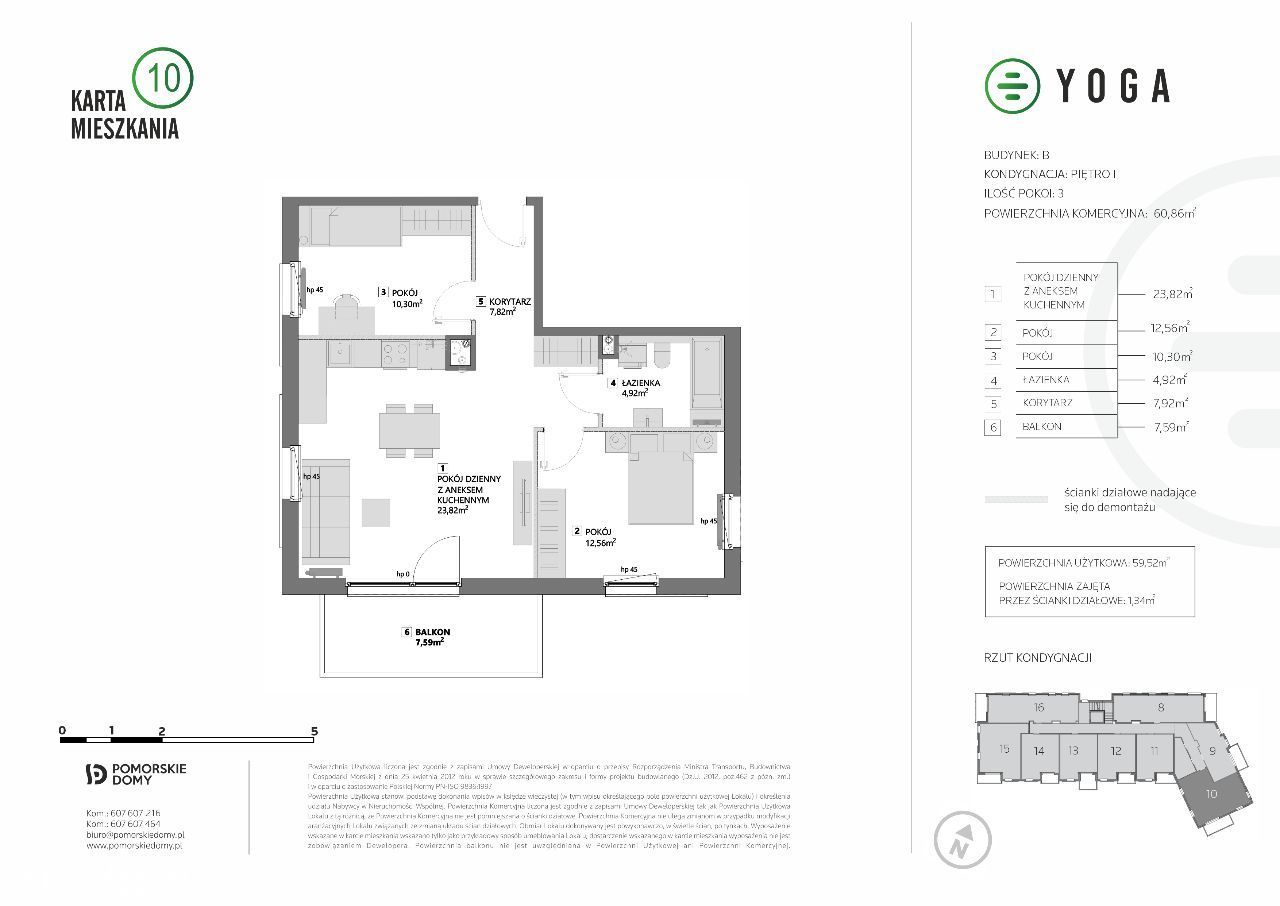 YOGA - nowe mieszkanie 3-pokojowe (60,86 m2)