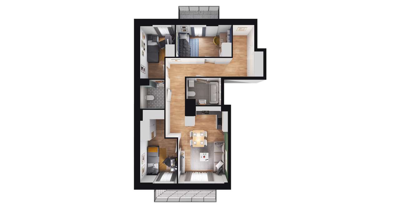 4-pokojowe mieszkanie 59m2 Bezpośrednio - Pełny obrazek: 2/8