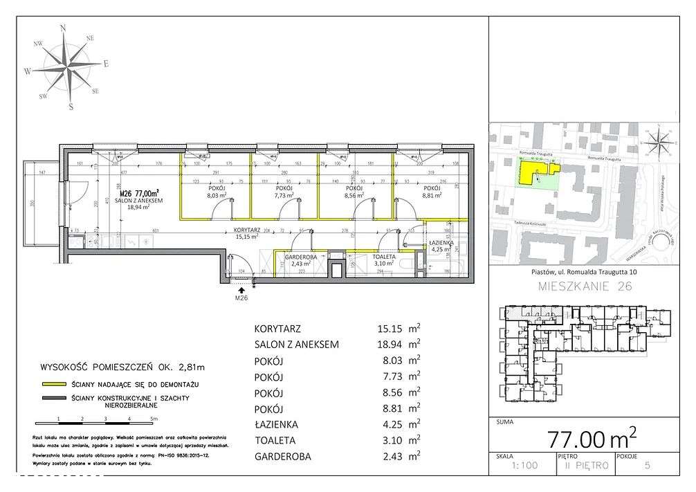 Piastów, ul. Romualda Traugutta 10, 76,5 m2 - Pełny obrazek: 2/15