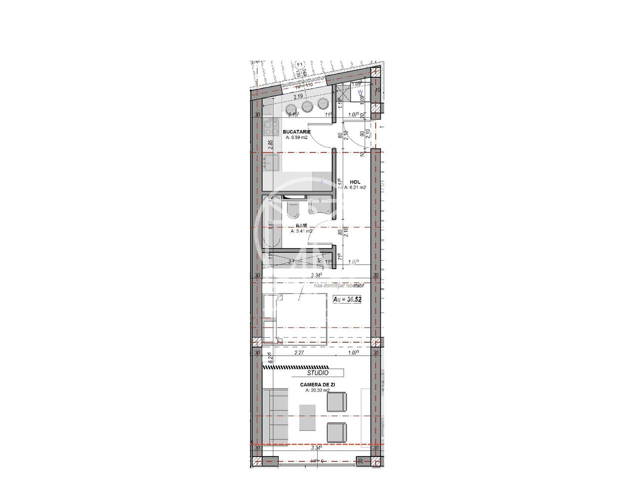 Garsoniera NOUA decomandata - aer conditionat, jaluzele ext. electrice-5