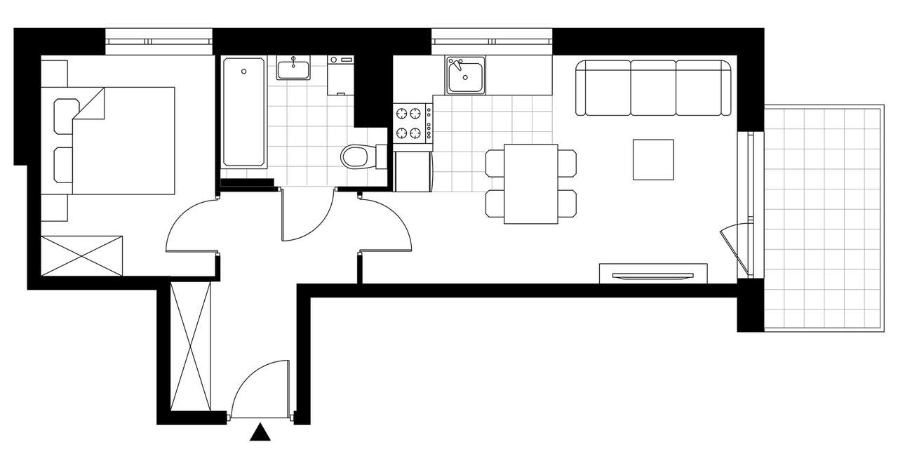 2-pokojowe mieszkanie 37m2 + balkon Bezpośrednio - Pełny obrazek: 4/9