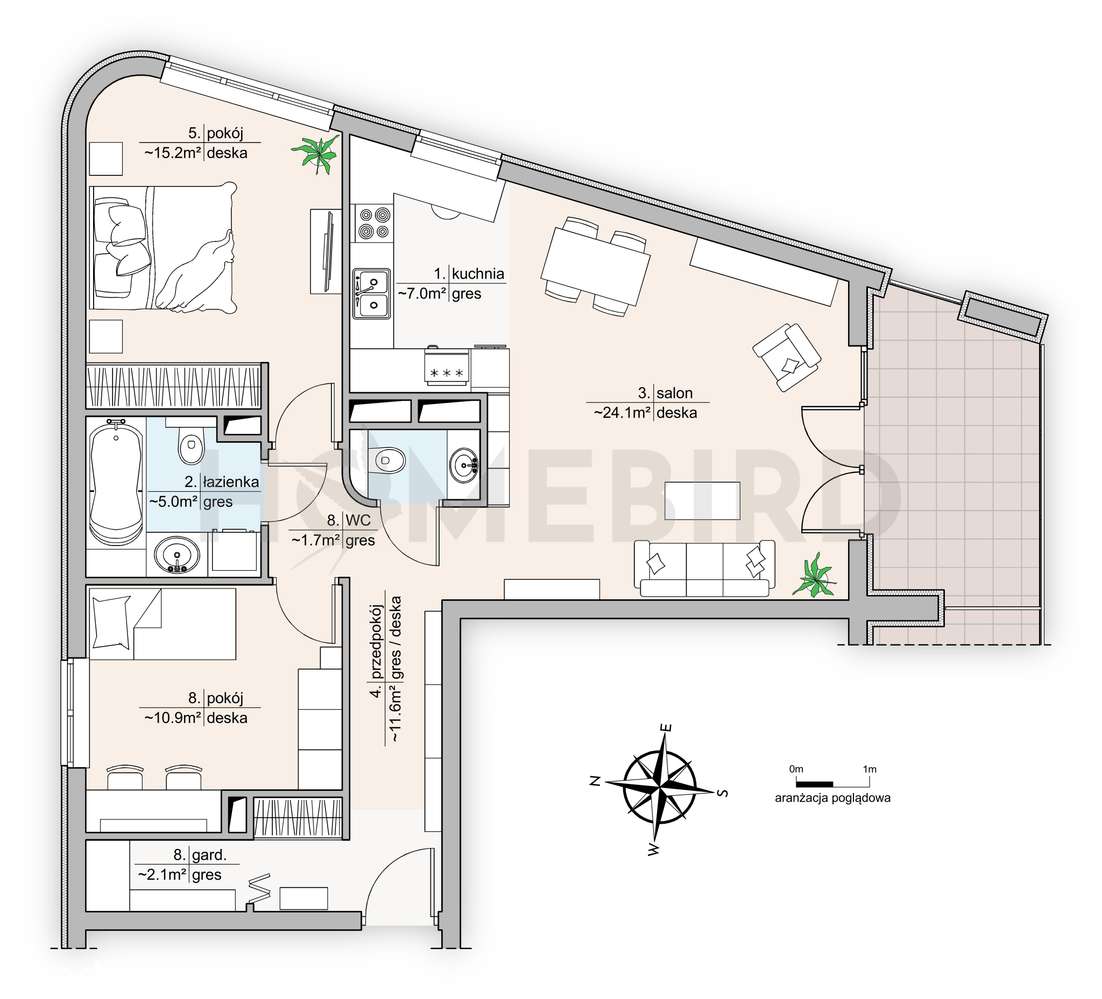 Przestronne mieszkanie z dużą loggią na zamkniętym osiedlu-1