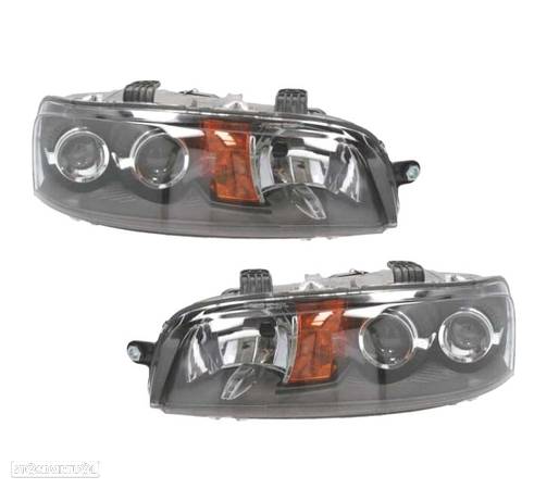 FARÓIS OPTICAS COM LUZ DE NEVOEIRO PARA FIAT PUNTO 99-03 FUNDO PRETO - 1