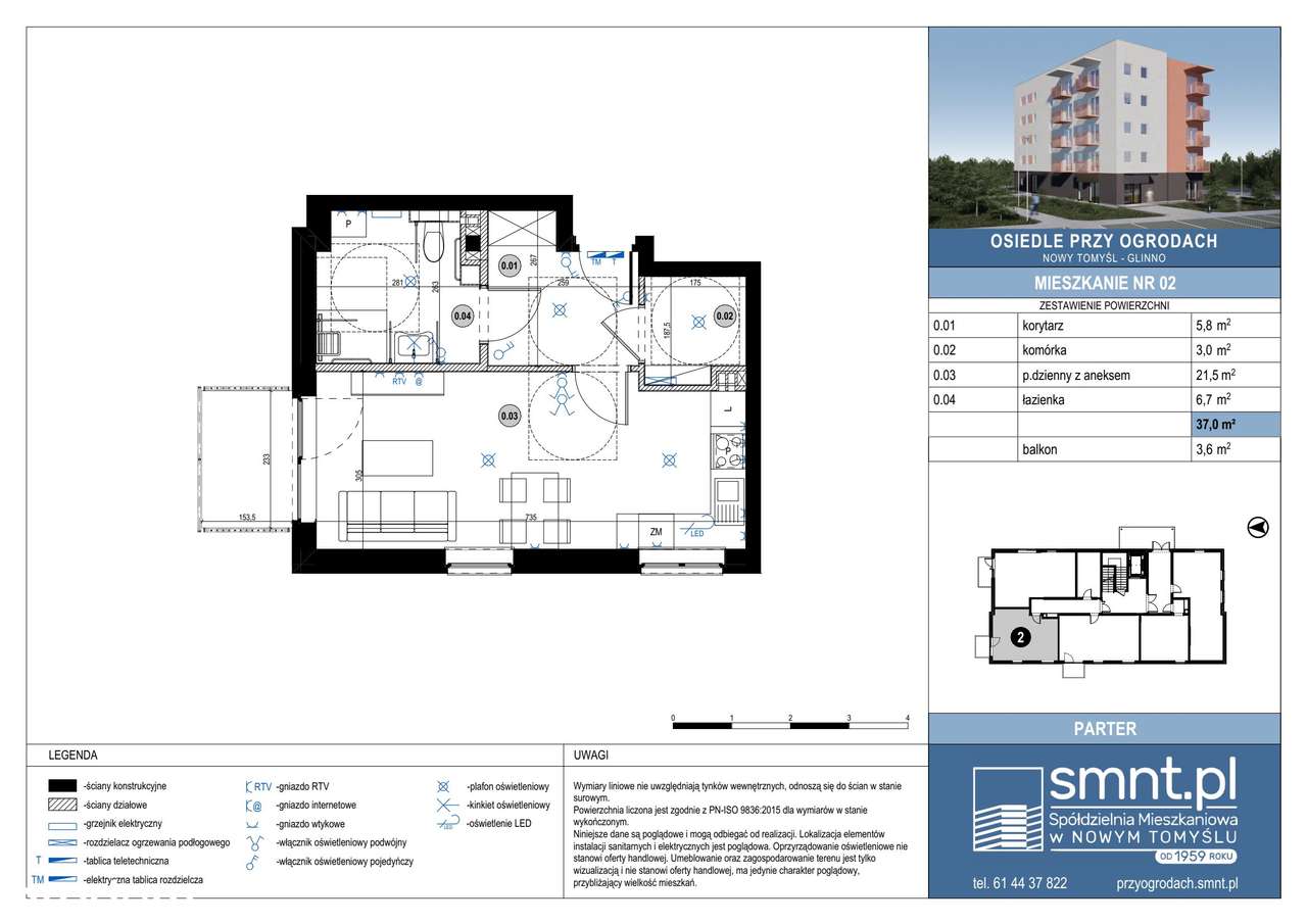 Osiedle Przy Ogrodach | mieszkanie 1-pok. | 2 - Pełny obrazek: 2/7