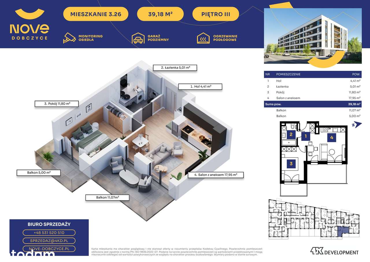 Nove Dobczyce | mieszkanie 2-pok. | 26 - Pełny obrazek: 2/7