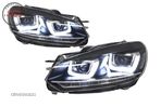 Faruri si Stopuri LED VW Golf 6 VI (2008-up) R20 U Design cu Semnal LED Dinamic- livrare gratuita - 2