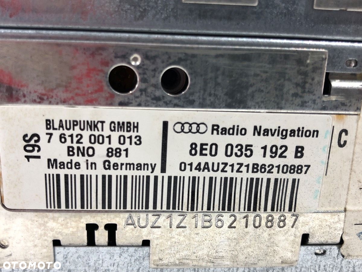 RADIO AUDI A4 B6 Avant (8E5) 2000 - 2005 3.0 quattro 162 kW [220 KM] benzyna 2001 - 2004 8E0035192B - 5