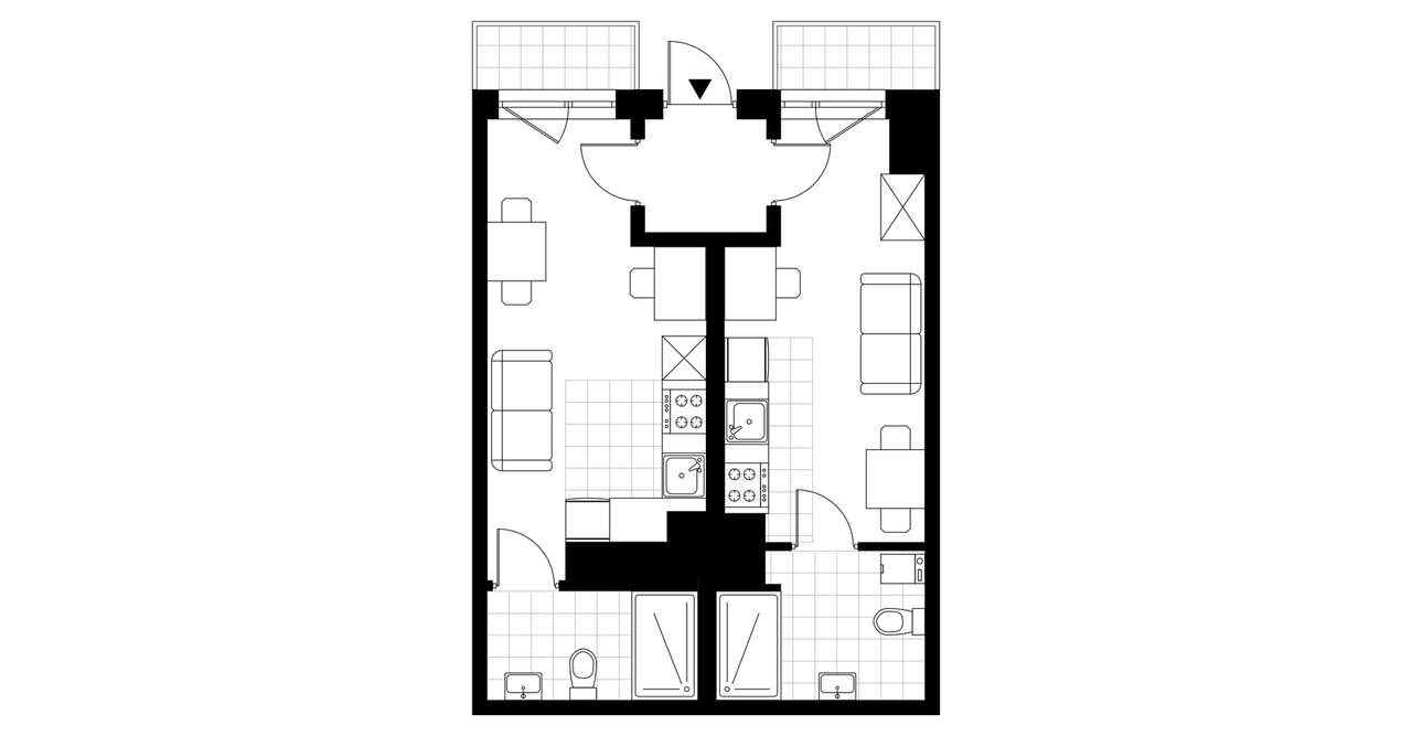 2-pokojowy apartament inwestycyjny 39m2 + 2 tarasy - Pełny obrazek: 3/6